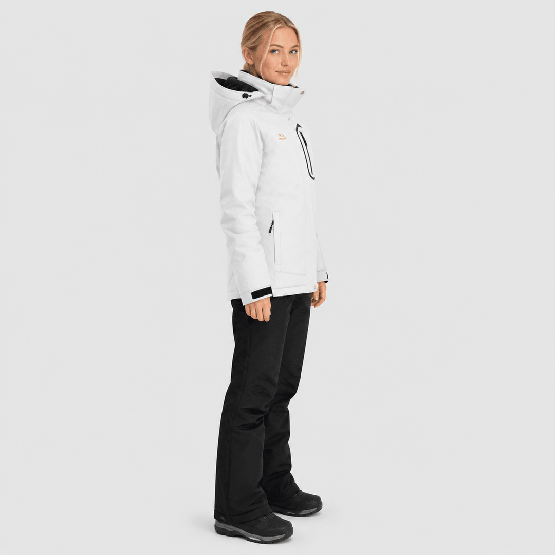 Veste de Ski Femme Imperméable Doublée Polaire à Capuche