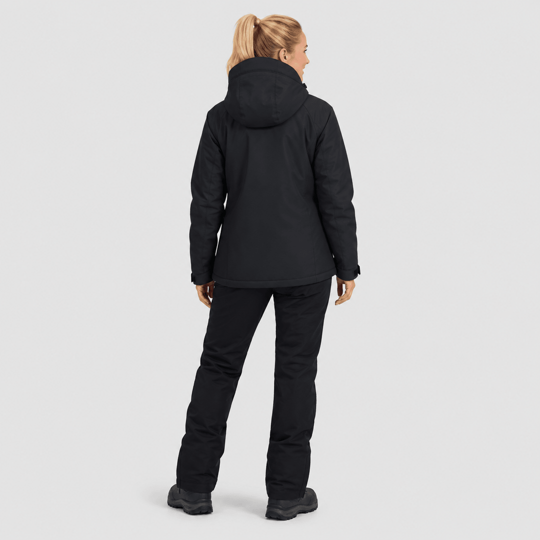 Veste de Ski Femme Imperméable Doublée Polaire à Capuche