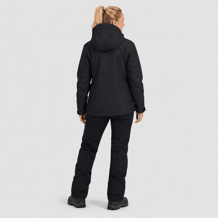 Veste de Ski Femme Imperméable Doublée Polaire à Capuche