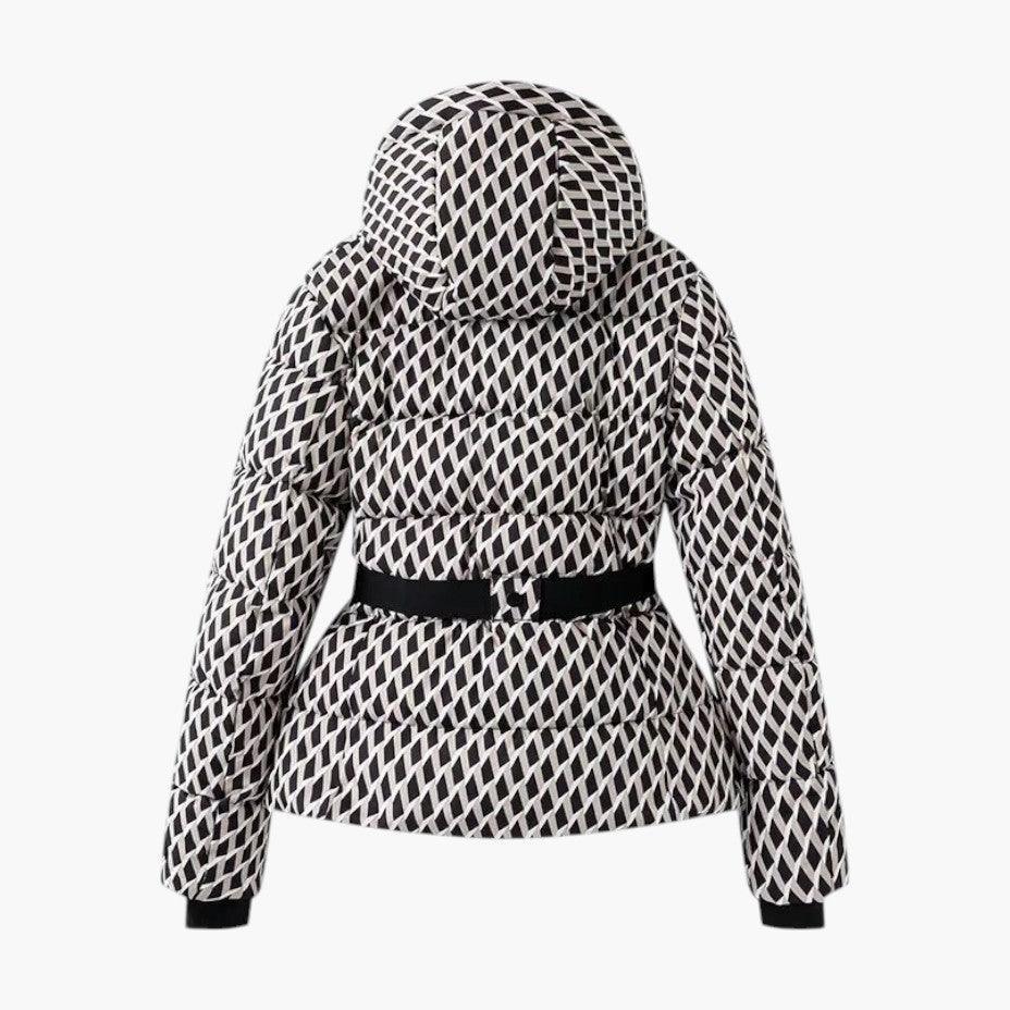 Veste de Ski Femme Ceinturée à Capuche Matelassée