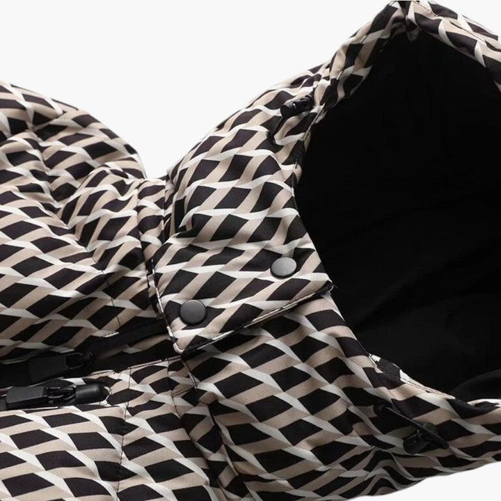 Veste de Ski Femme Ceinturée à Capuche Matelassée