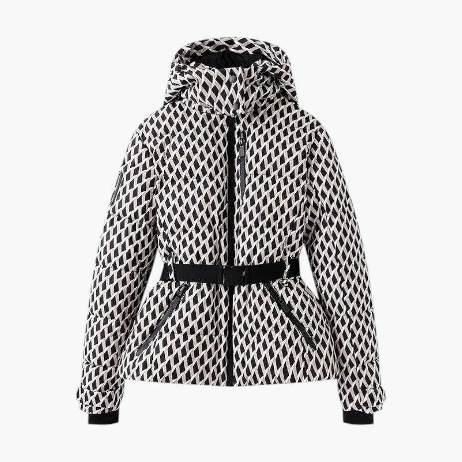 Veste de Ski Femme Ceinturée à Capuche Matelassée