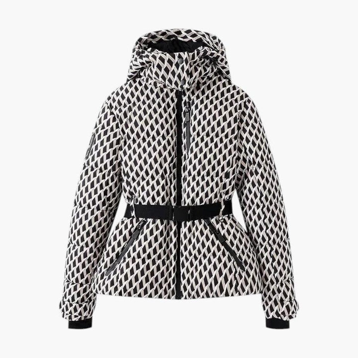 Veste de Ski Femme Ceinturée à Capuche Matelassée