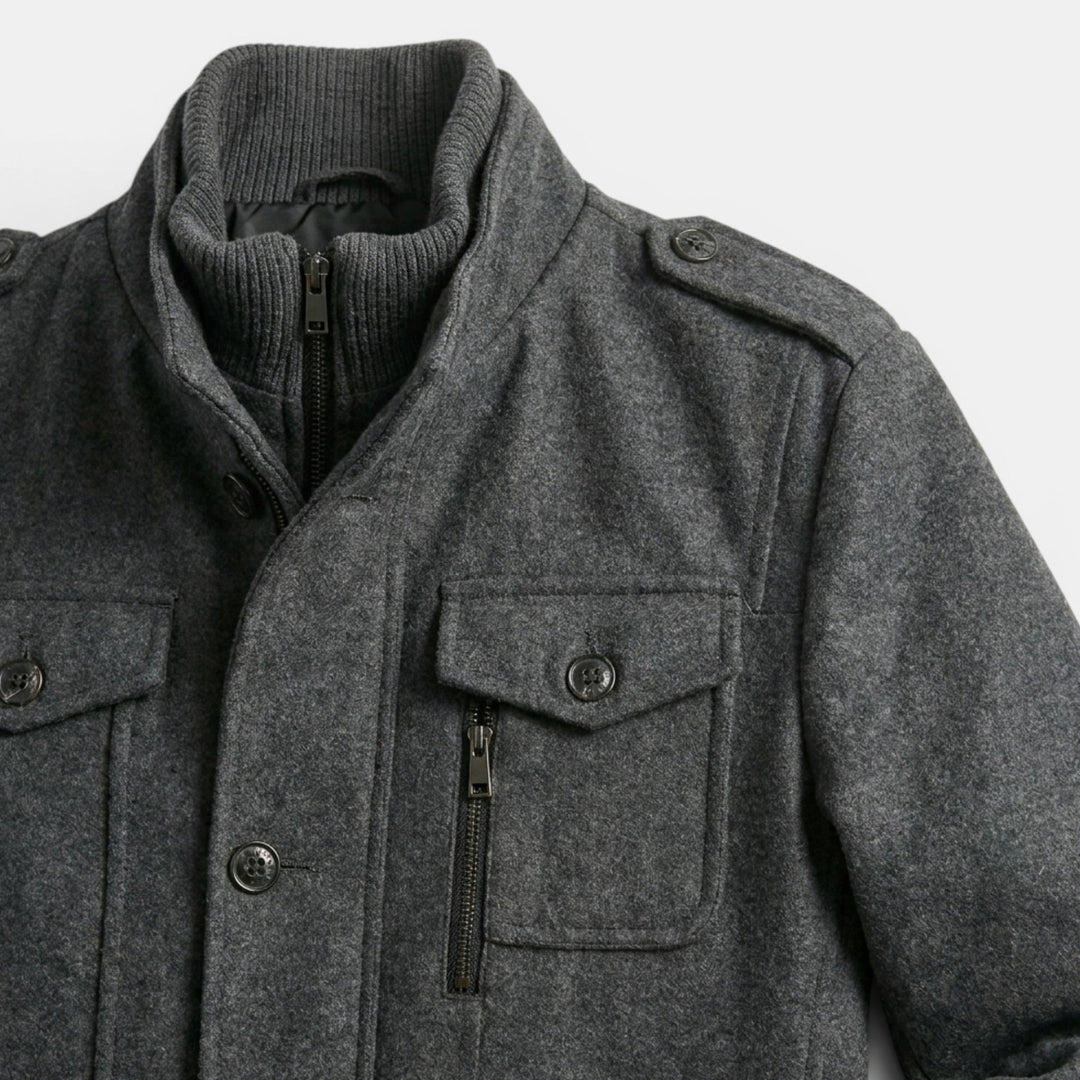 Men’s Wool Cashmere Overcoat Tailored Gray Winter Coat