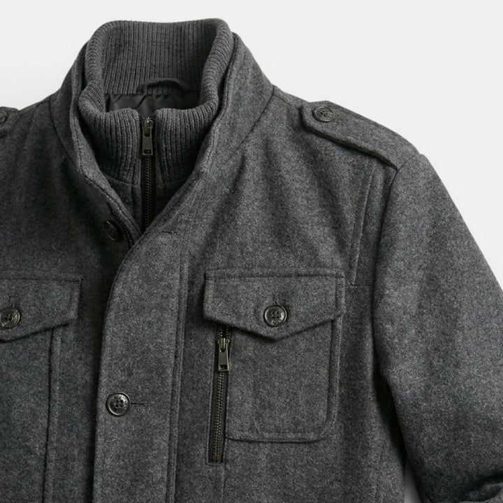 Men’s Wool Cashmere Overcoat Tailored Gray Winter Coat