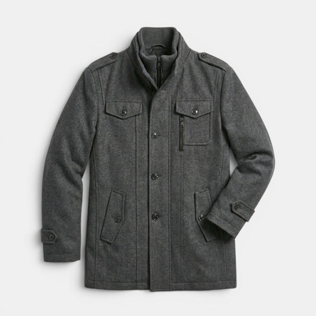 Men’s Wool Cashmere Overcoat Tailored Gray Winter Coat