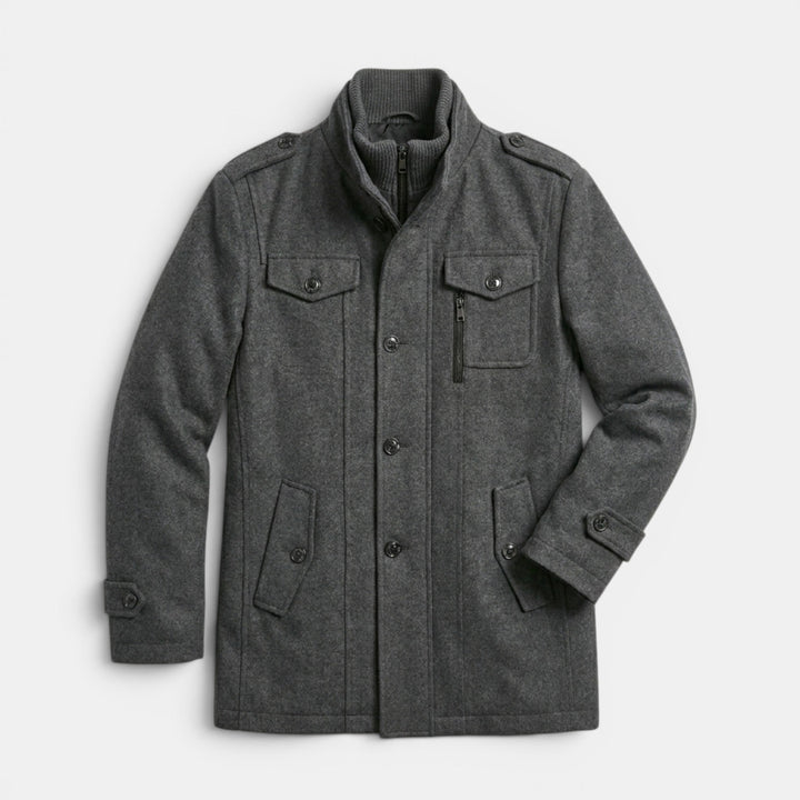 Men’s Wool Cashmere Overcoat Tailored Gray Winter Coat