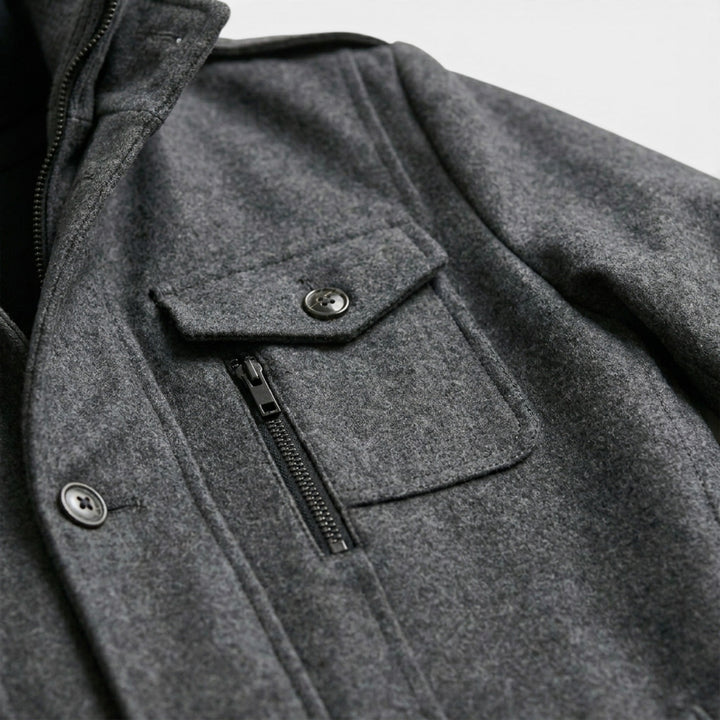 Men’s Wool Cashmere Overcoat Tailored Gray Winter Coat