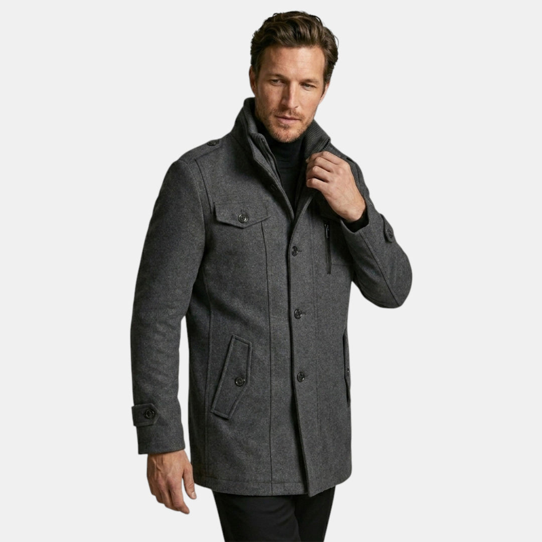 Men’s Wool Cashmere Overcoat Tailored Gray Winter Coat