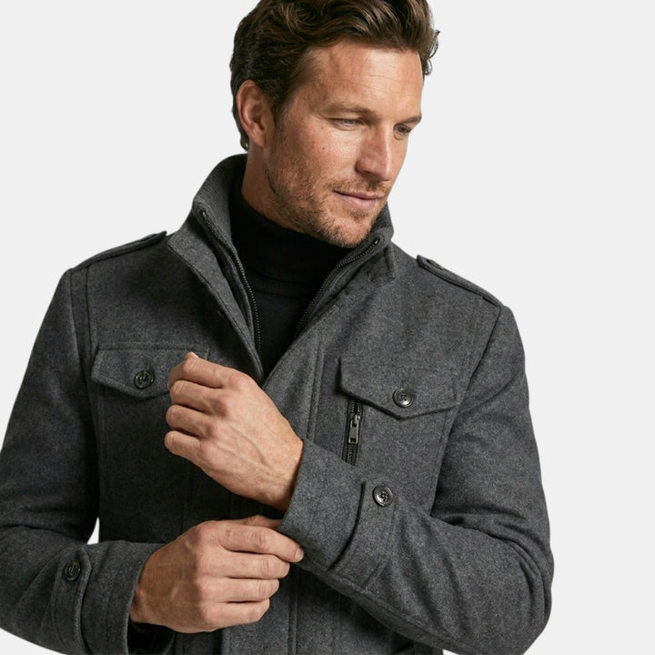 Men’s Wool Cashmere Overcoat Tailored Gray Winter Coat