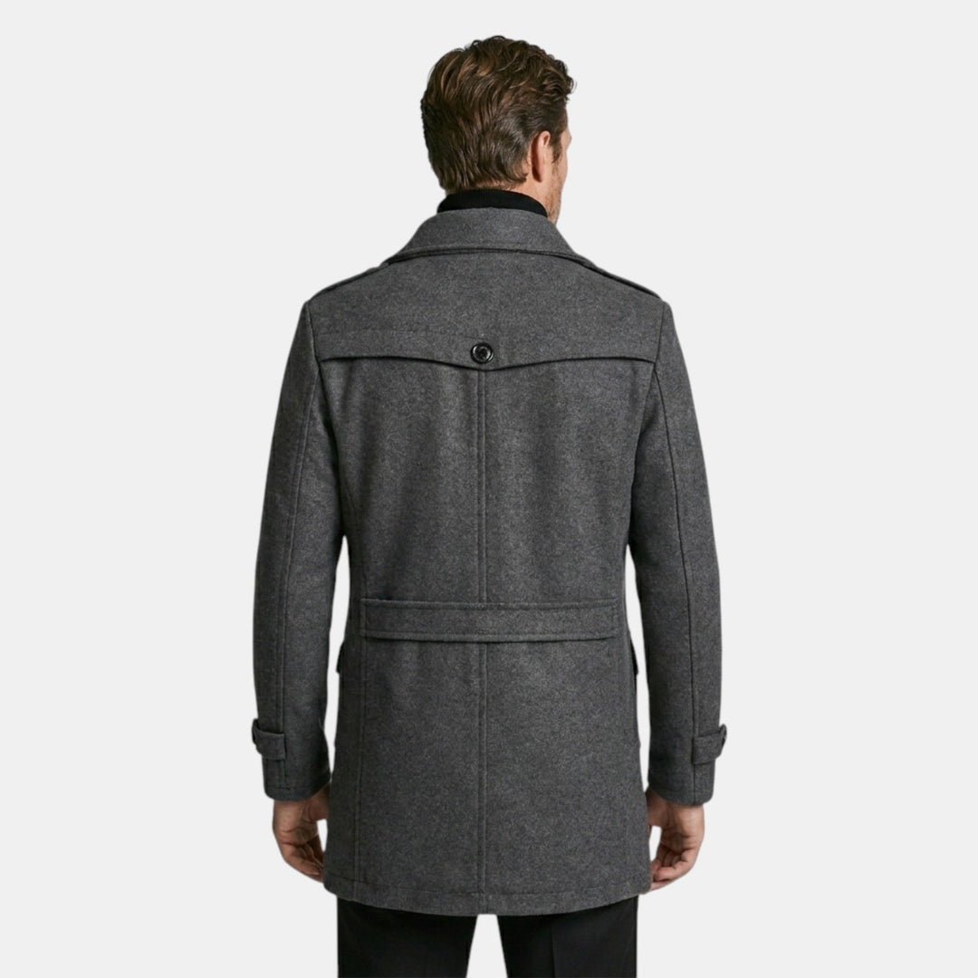 Men’s Wool Cashmere Overcoat Tailored Gray Winter Coat