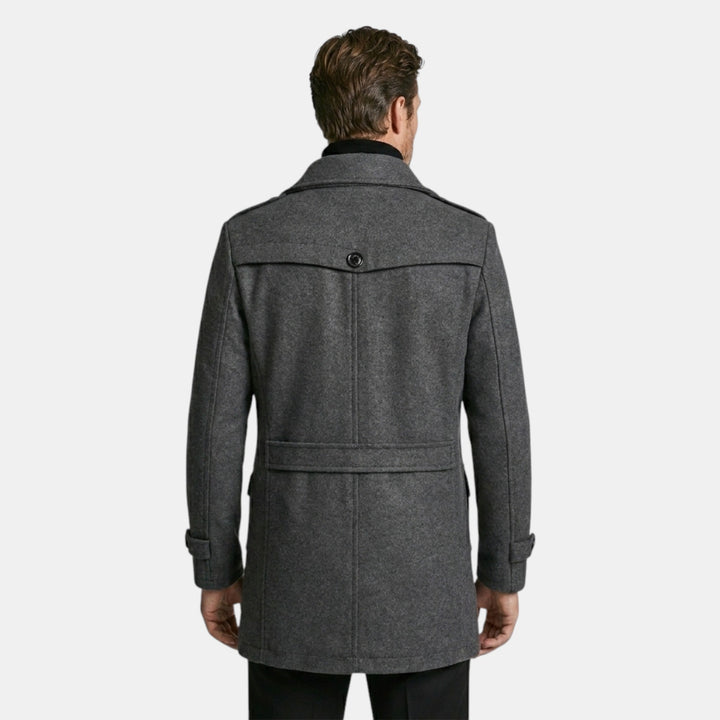 Men’s Wool Cashmere Overcoat Tailored Gray Winter Coat