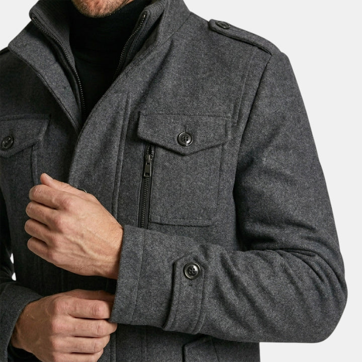 Men’s Wool Cashmere Overcoat Tailored Gray Winter Coat