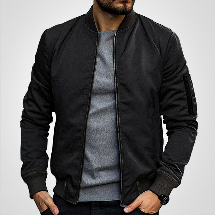 Blouson Bomber Homme Zippé Poche Manche
