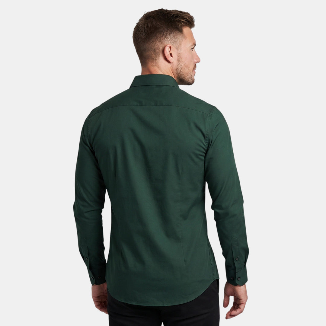 Chemise Homme Ajustée à Manches Longues et Col Pointu