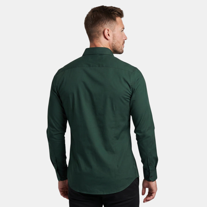 Chemise Homme Ajustée à Manches Longues et Col Pointu