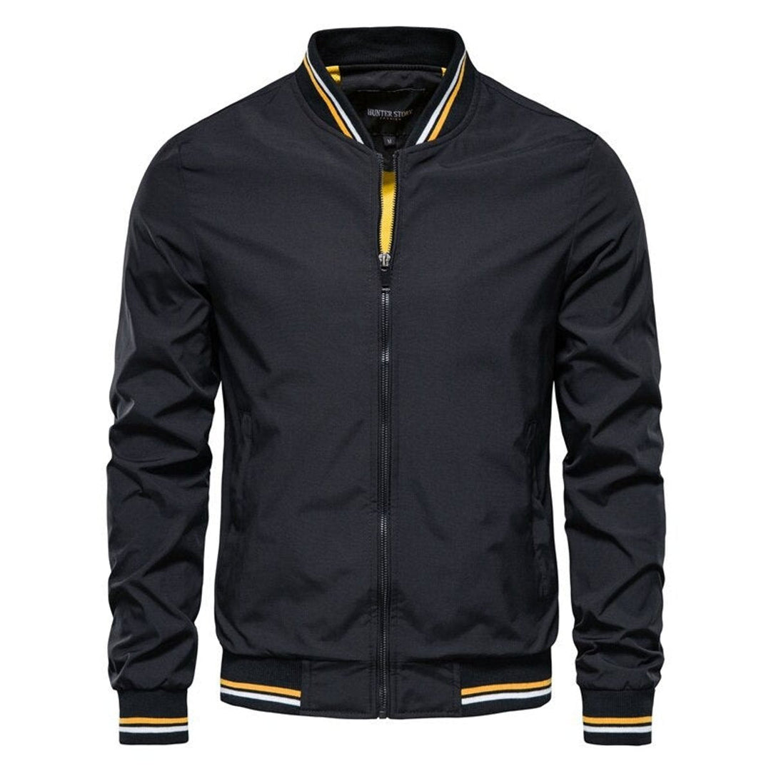 Blouson Bomber Homme Col Et Poignets Rayés