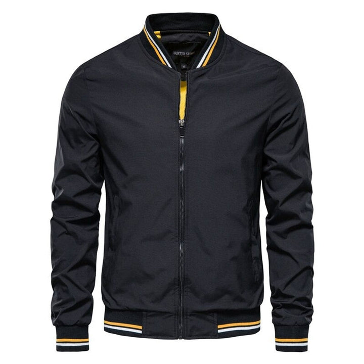 Blouson Bomber Homme Col Et Poignets Rayés