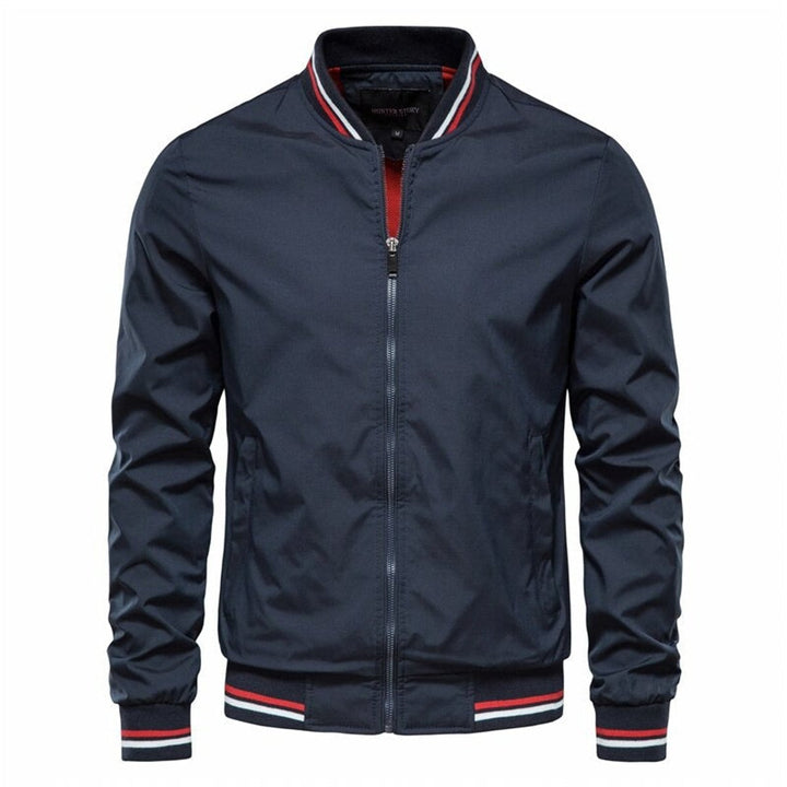 Blouson Bomber Homme Col Et Poignets Rayés