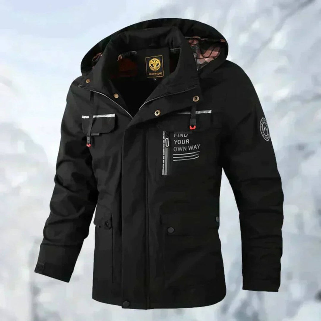 Veste d'Hiver Homme Imperméable Matelassée à Capuche Coupe-Vent