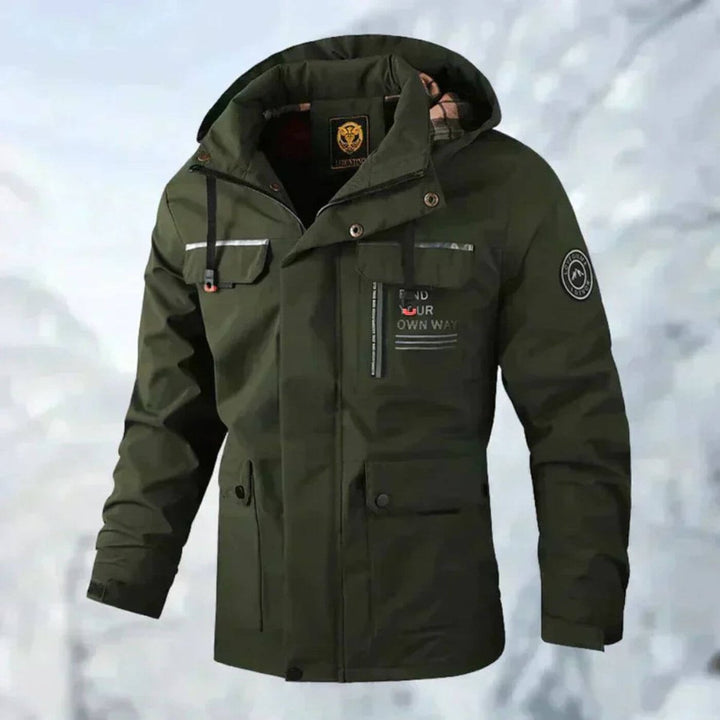Veste d'Hiver Homme Imperméable Matelassée à Capuche Coupe-Vent