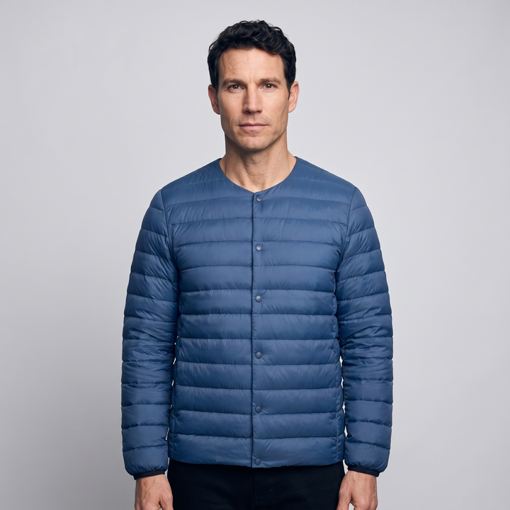 Doudoune Légère Homme Col Convertible Boutons Pression