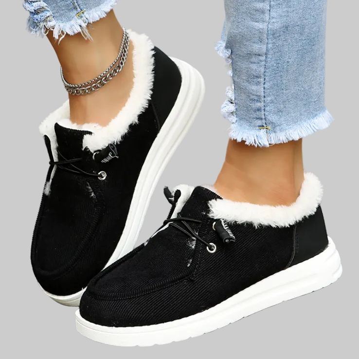 Chaussures d'Hiver Femme à Enfiler avec Doublure en Peluche et Semelle Antidérapante