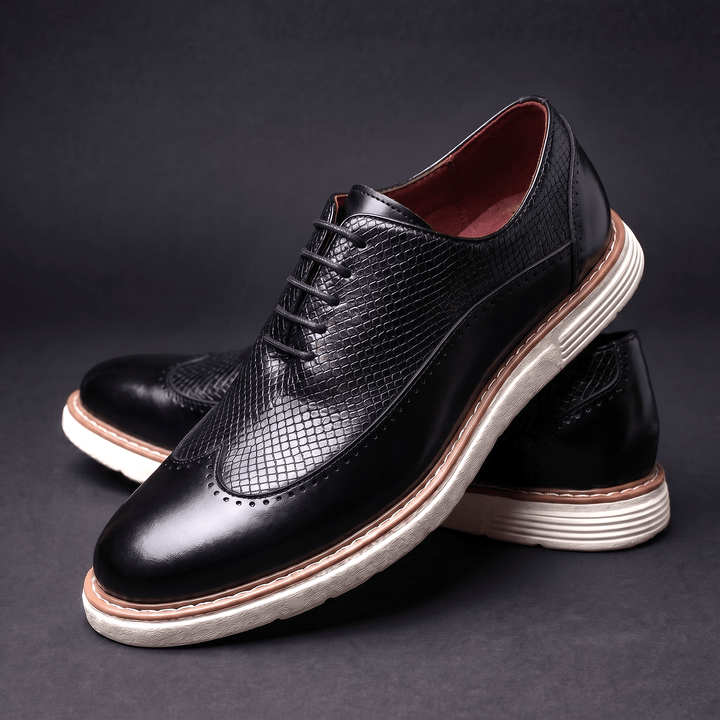 Chaussures Oxford Homme en Cuir avec Lacets et Détail Brogue