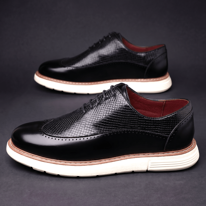 Chaussures Oxford Homme en Cuir avec Lacets et Détail Brogue