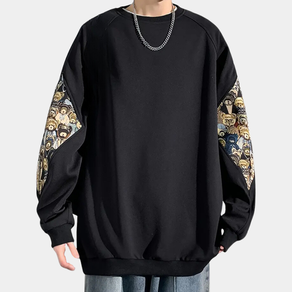 DIMAS  - Sweat-shirt Masculin Imprimé Ours Original