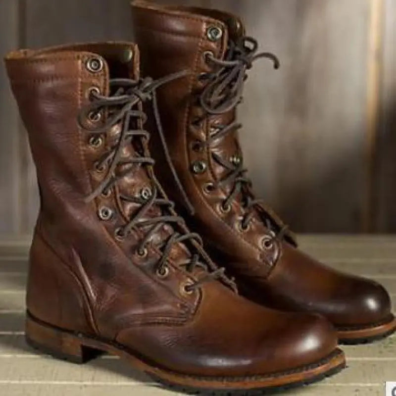 Bottes Hautes Femme en Cuir Marron