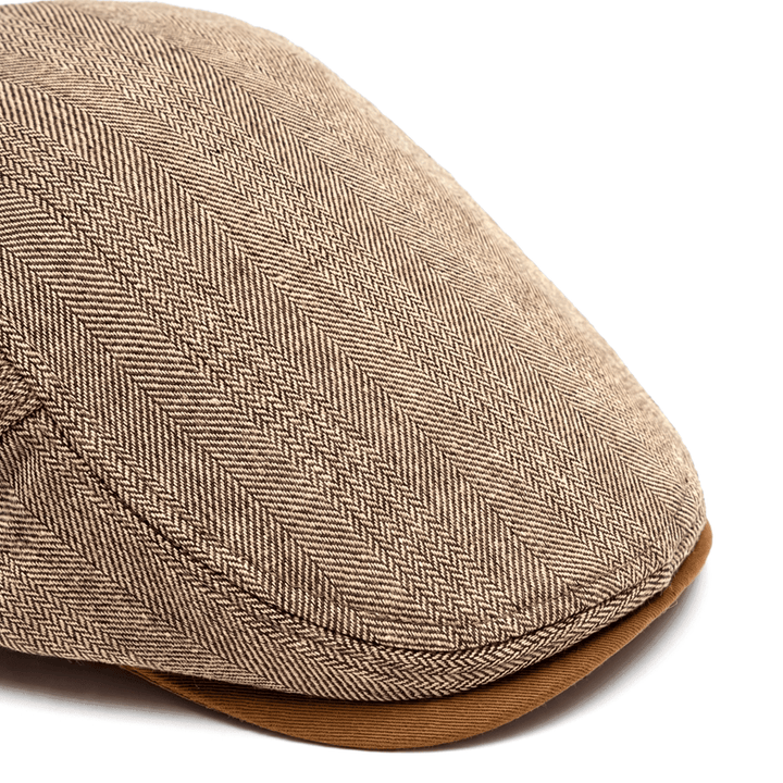 Casquette Plate Homme à Motif Chevrons avec Sangle Ajustable