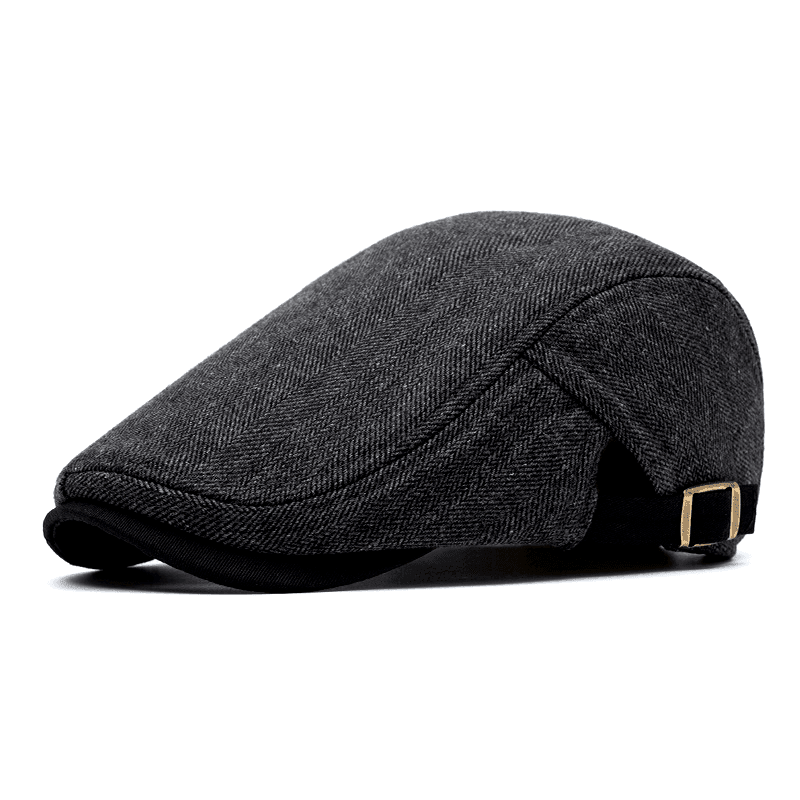 Casquette Plate Homme à Motif Chevrons avec Sangle Ajustable
