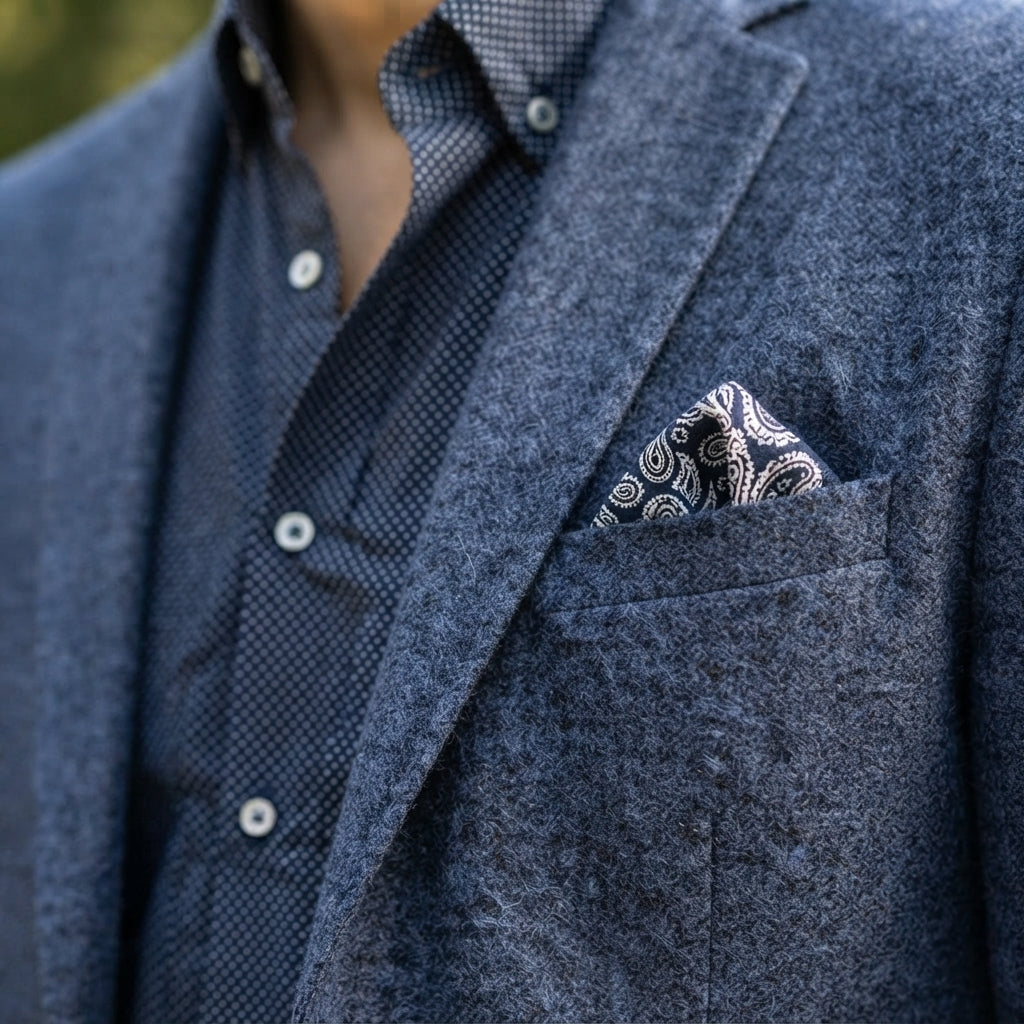 Blazer Homme Boutonné Col Notch Poches à Rabat