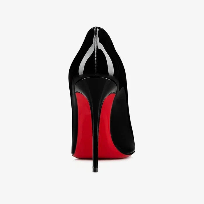 Escarpins Femme Cuir Verni Talon Aiguille Semelle Rouge