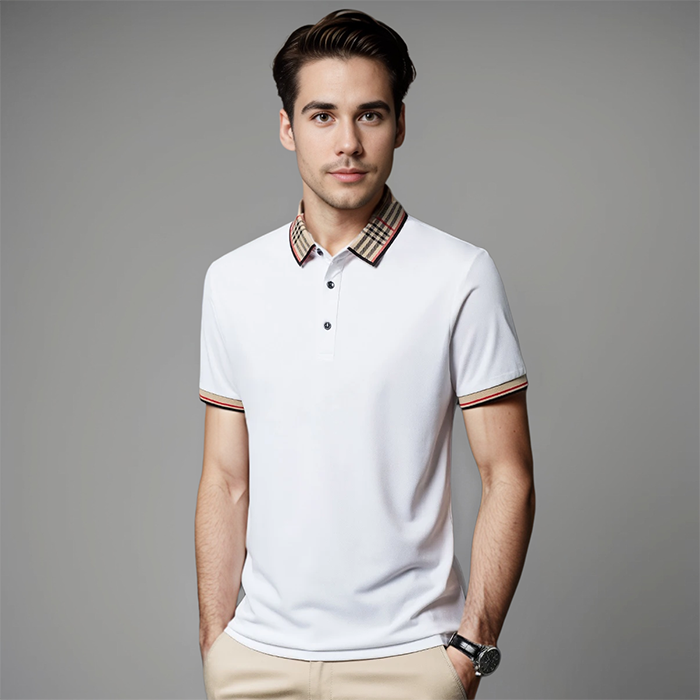 Jérôme | Polo classique avec col rayé pour hommes