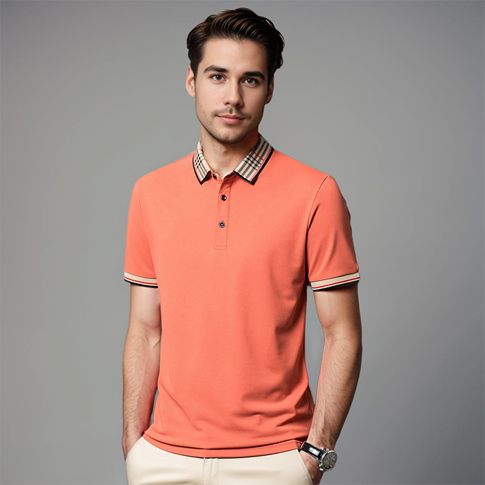 Jérôme | Polo classique avec col rayé pour hommes