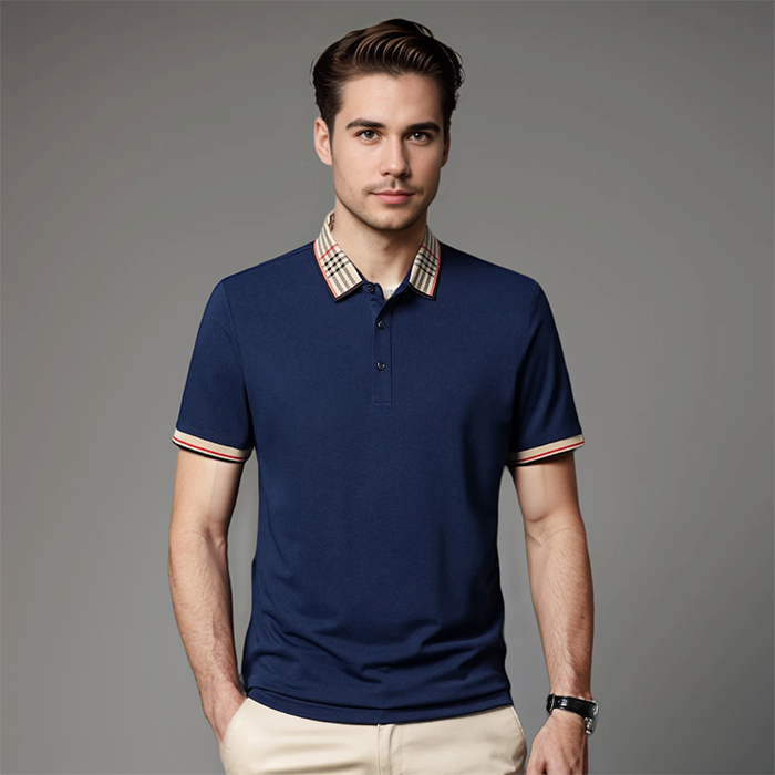 Jérôme | Polo classique avec col rayé pour hommes