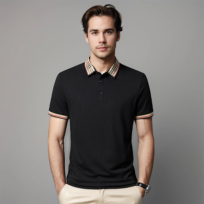 Jérôme | Polo classique avec col rayé pour hommes