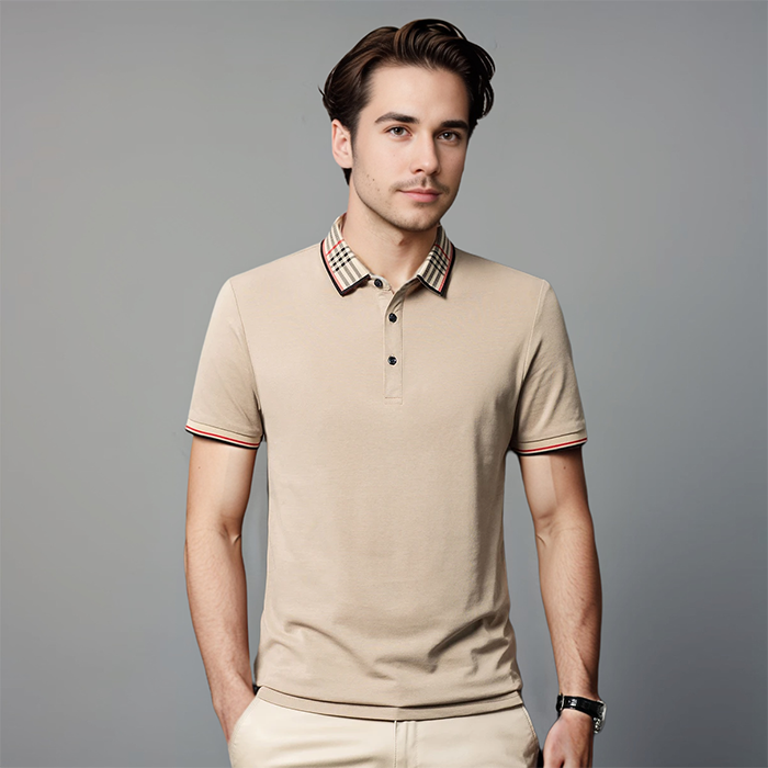 Jérôme | Polo classique avec col rayé pour hommes