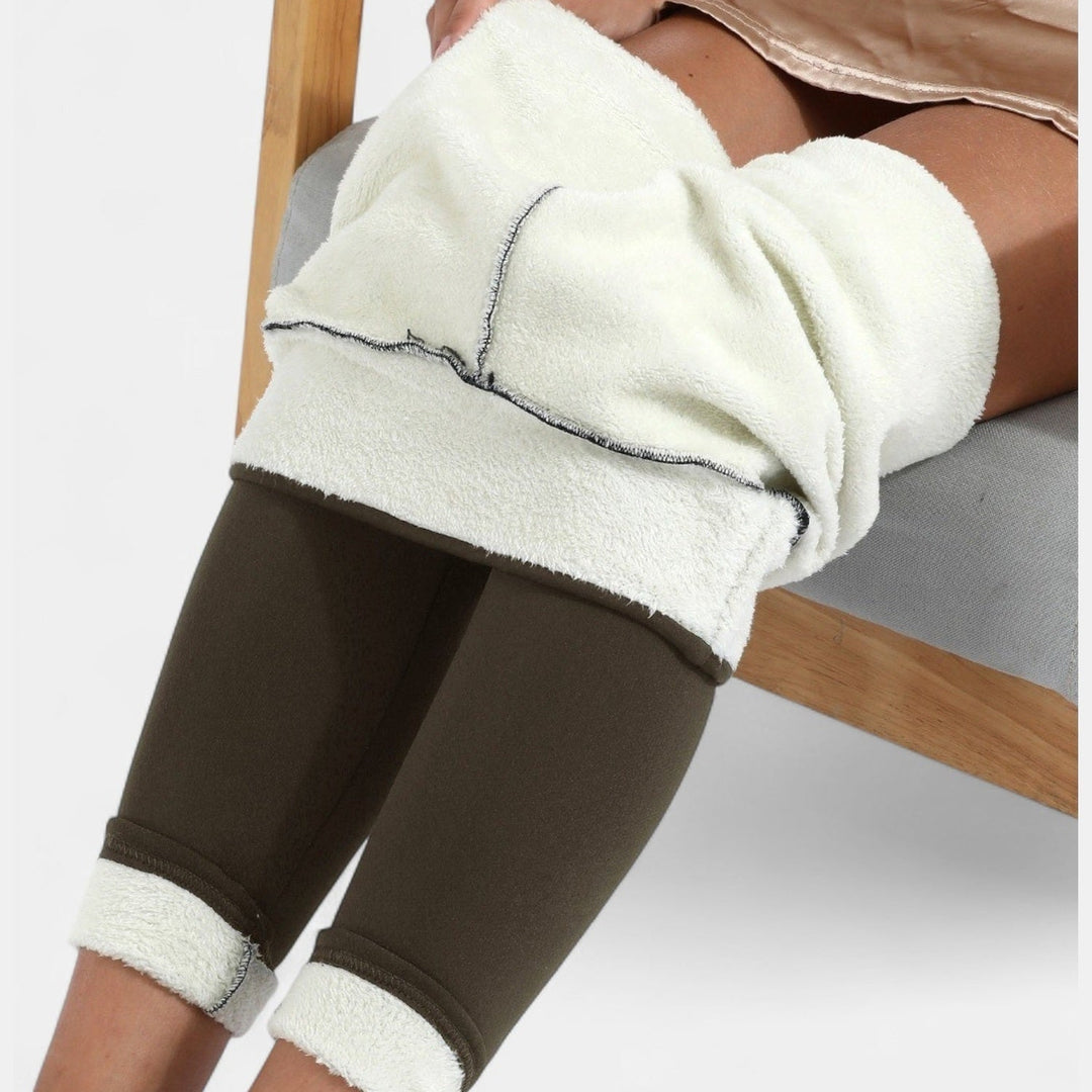 Legging Femme Doublé Sherpa Taille Haute