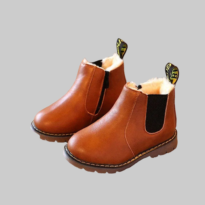 Bottes Chelsea Enfant Imperméables en Similicuir avec Zip Latéral