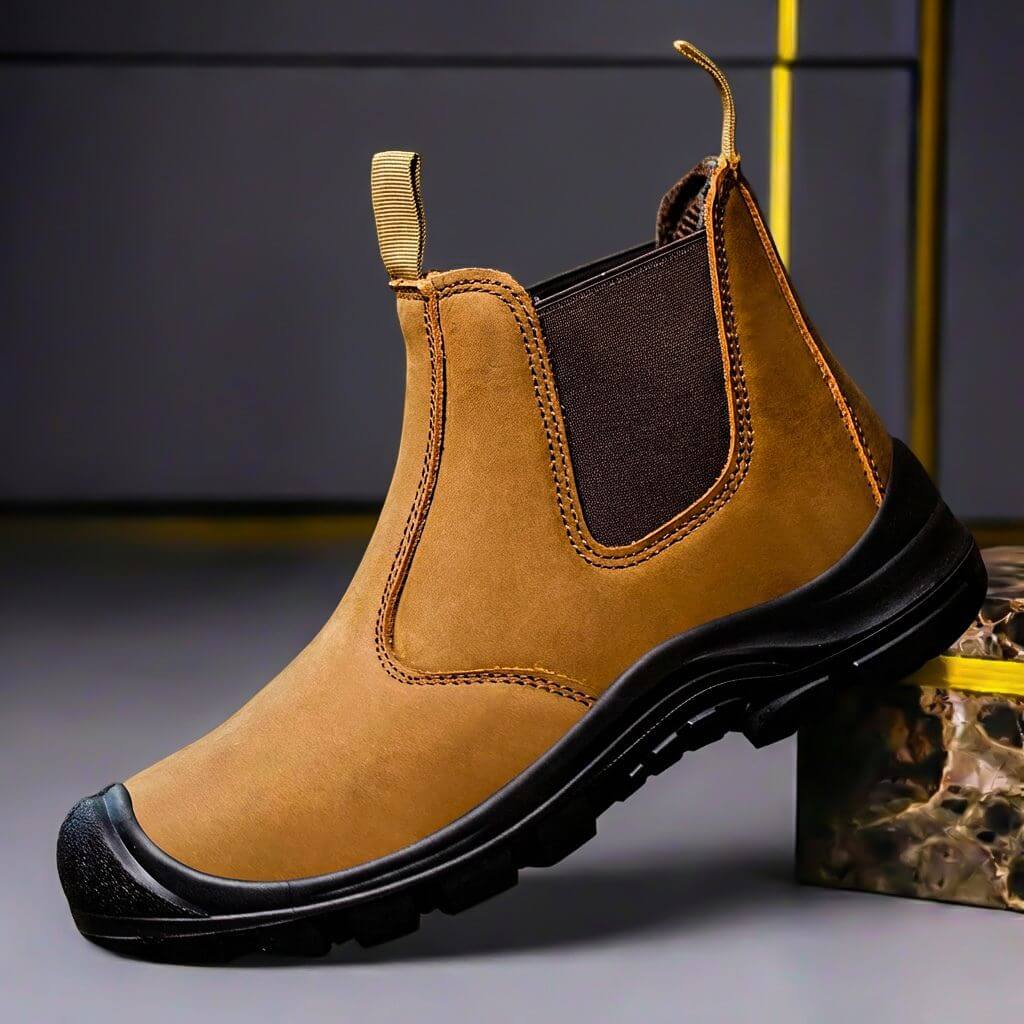 Bottines Chelsea pour Homme en Daim à Semelle Crantée et Élastiques Latéraux
