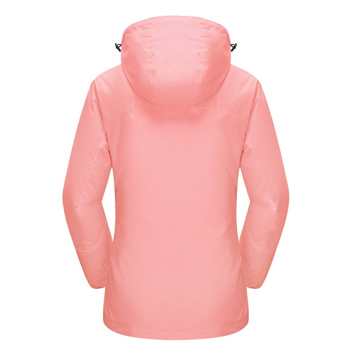 Veste de Ski Femme 3 en 1 Imperméable Doublée Polaire à Capuche