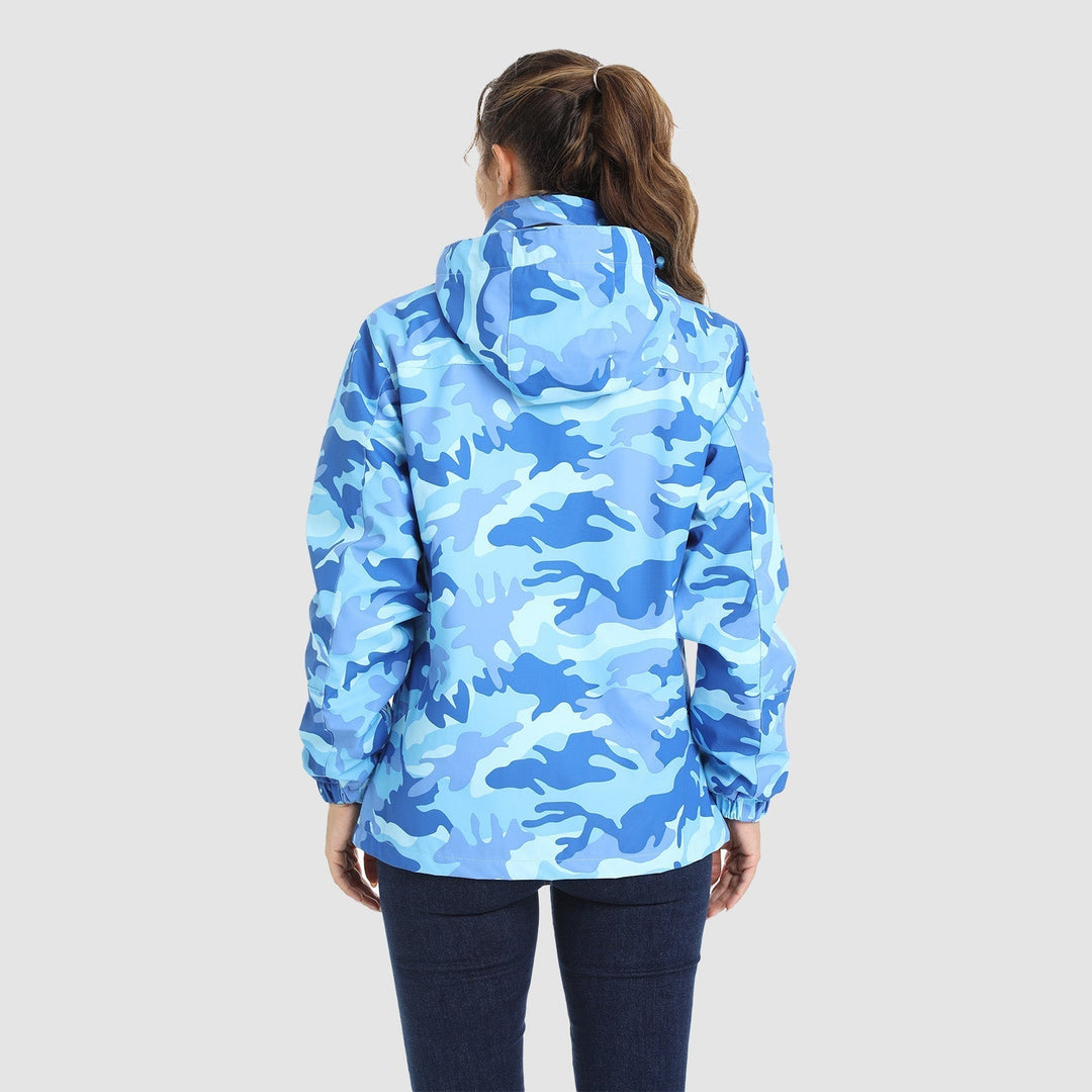 Veste de Ski Femme 3 en 1 Imperméable Doublée Polaire à Capuche