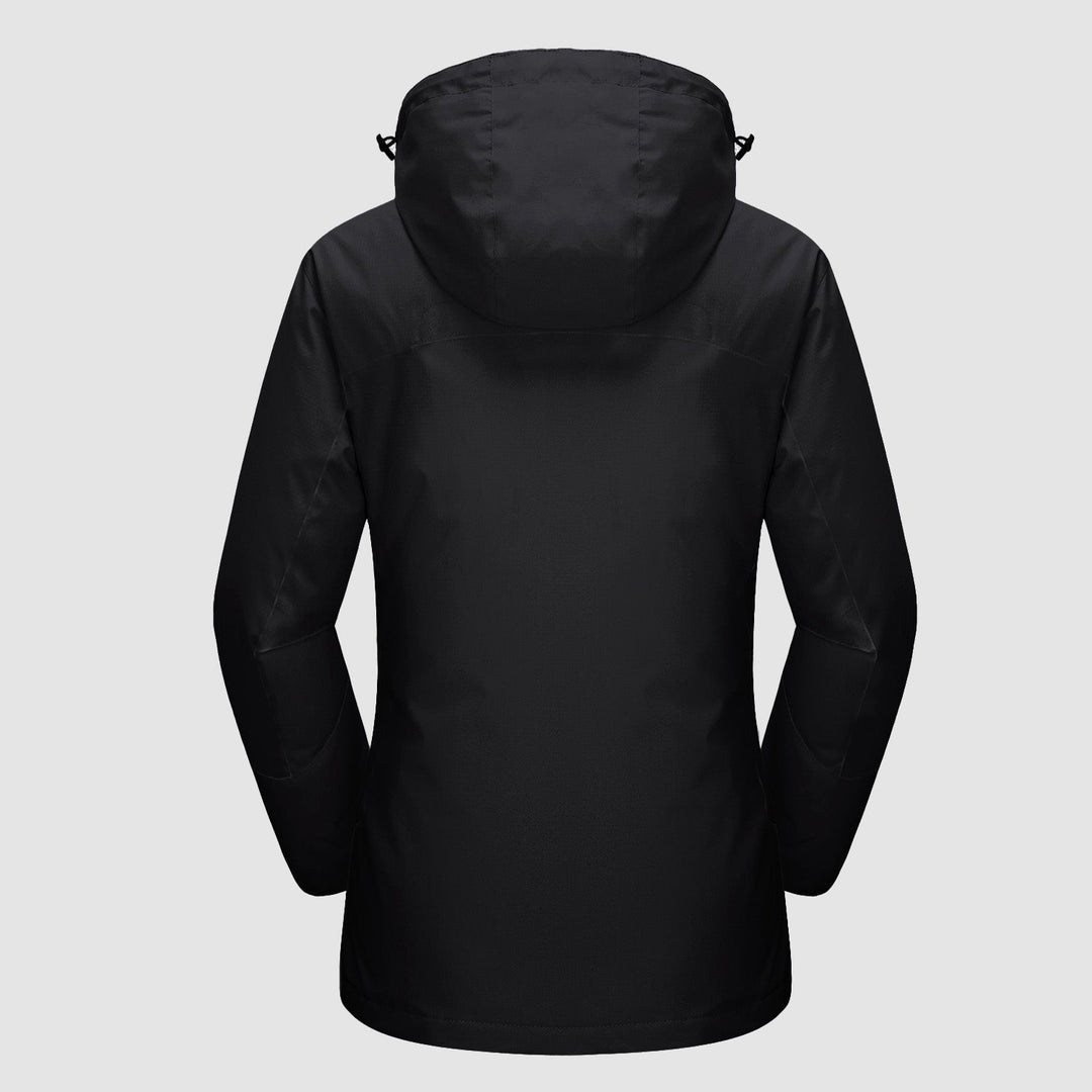 Veste de Ski Femme 3 en 1 Imperméable Doublée Polaire à Capuche