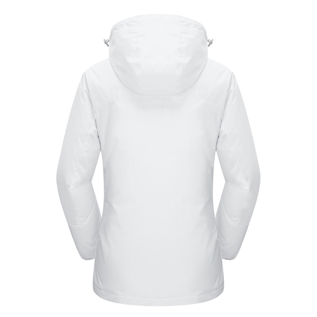 Veste de Ski Femme 3 en 1 Imperméable Doublée Polaire à Capuche