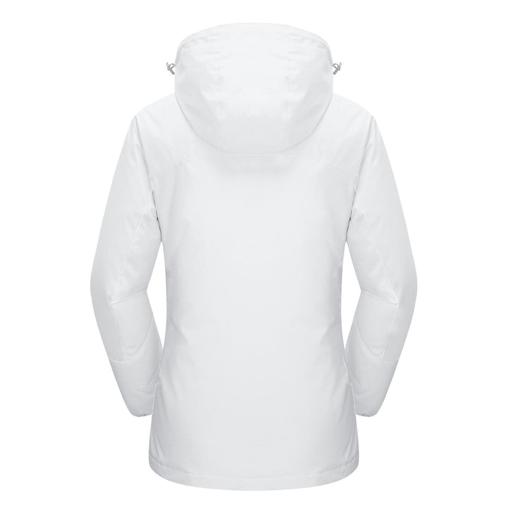 Veste de Ski Femme 3 en 1 Imperméable Doublée Polaire à Capuche