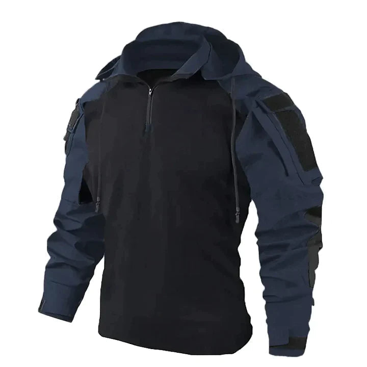 Sweat à Capuche Tactique pour Homme avec Zip et Poches sur les Manches
