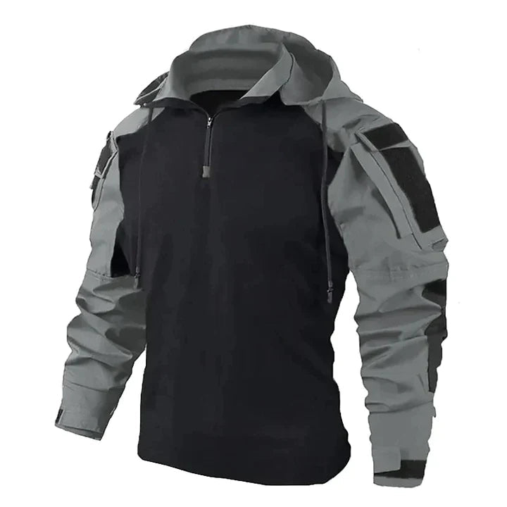 Sweat à Capuche Tactique pour Homme avec Zip et Poches sur les Manches